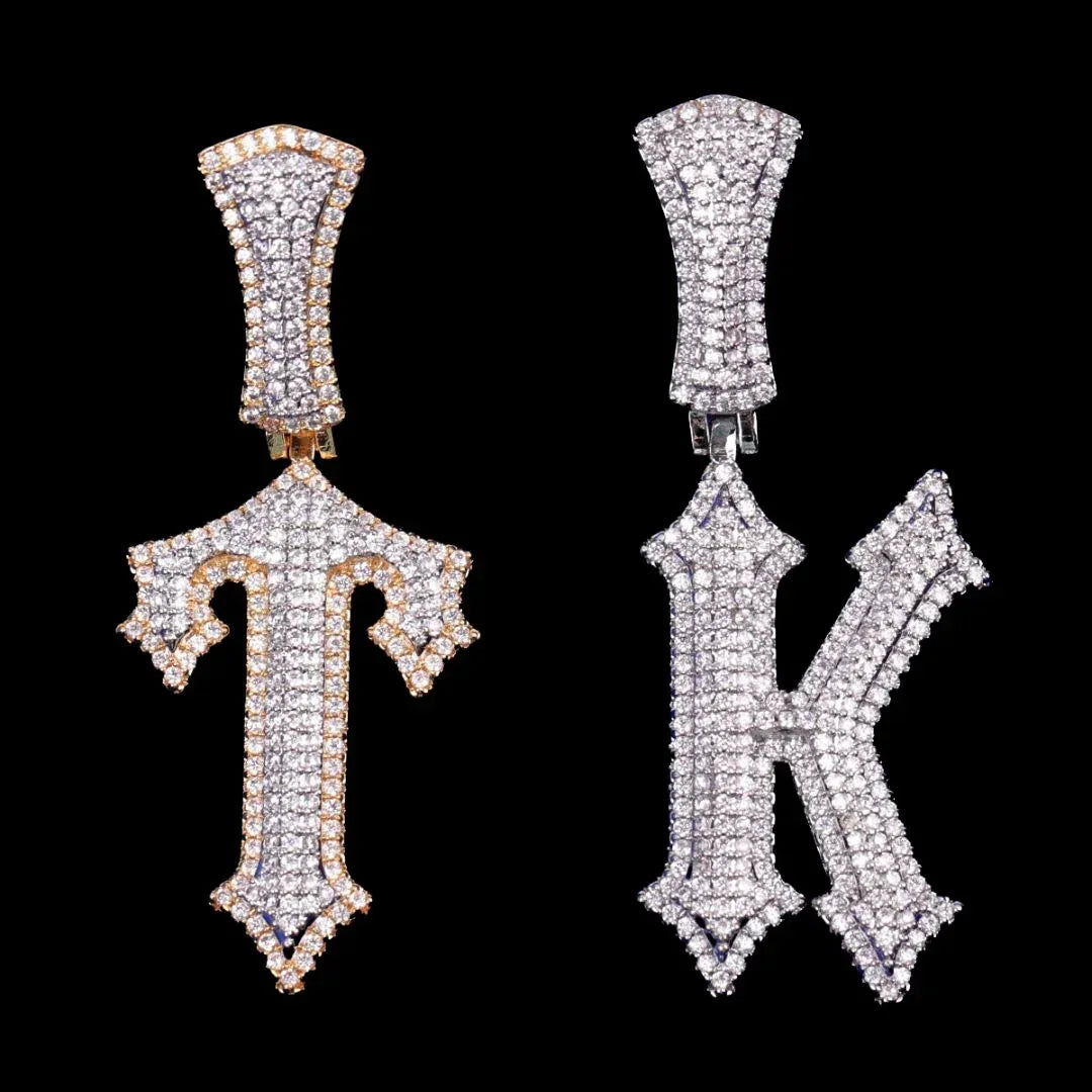 Trap Rapper Star Iced Out Initial Custom Name Necklace Pendant - Luxury Custom Jewelry - CaratixJewelry